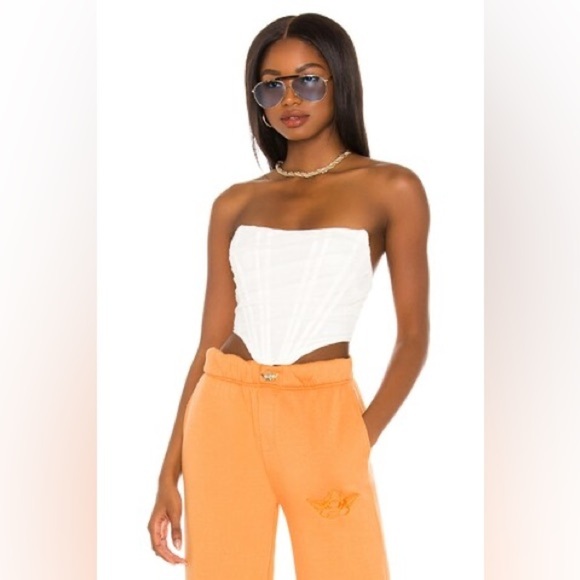 NWT REVOLVE SUPERDOWN Savannah Corset Top in White Large Bachelorette Bride - Picture 1 of 15